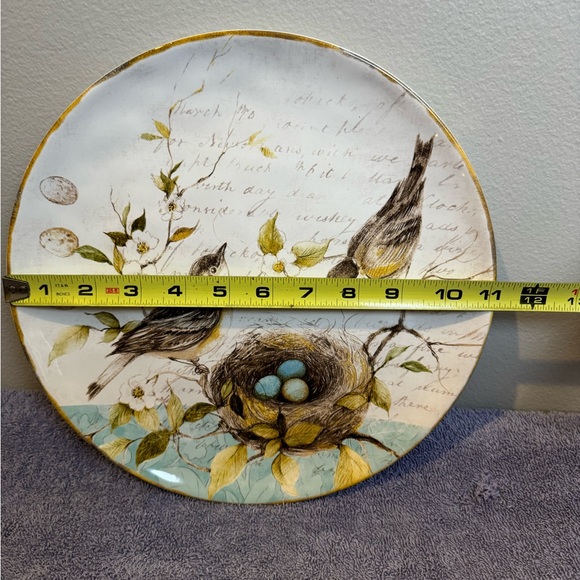 Pier 1 “Field Notes” Dinner Plate Bird Nest – Dogwood Flowers 11” - Picture 6 of 6